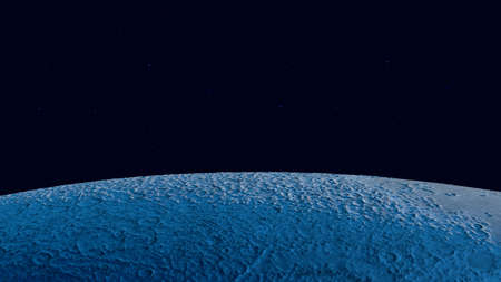 Moon surface, lunar landscape. Alien Planet - 3D Rendered Landscape
