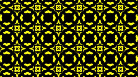 Abstract yellow geometric seamless pattern background. Abstract Stripes Kaleidoscope. Fast Psychedelic Colorful Kaleidoscope VJ background. Disco Abstract Background. Kaleidoscope effectの写真素材