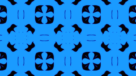 Abstract blue geometric seamless pattern background. Abstract Stripes Kaleidoscope. Psychedelic...