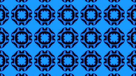 Abstract blue geometric seamless pattern background. Abstract Stripes Kaleidoscope. Psychedelic...