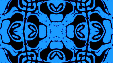 Abstract blue geometric seamless pattern background. Abstract Stripes Kaleidoscope. Psychedelic...