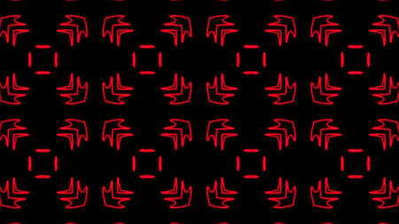 Abstract red geometric seamless pattern background. Psychedelic Colorful VJ background. Disco Abstract Motion Background. Kaleidoscope effectの写真素材