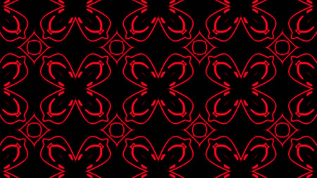 Abstract red geometric seamless pattern background. Psychedelic Colorful VJ background. Disco...