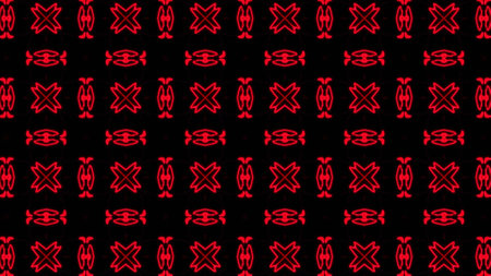 Abstract red geometric seamless pattern background. Psychedelic Colorful VJ background. Disco Abstract Motion Background. Kaleidoscope effectの写真素材