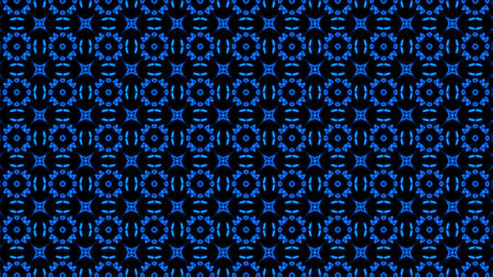 Abstract blue geometric seamless pattern background. Abstract Stripes Kaleidoscope. Psychedelic Colorful background. Kaleidoscope effectの写真素材