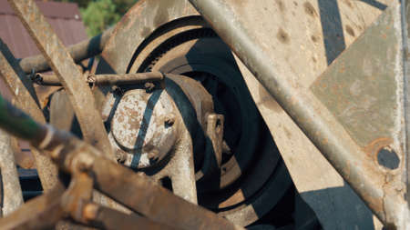 Water Well Drilling Rig, Drill Is Digging A Hole, Holes Boring In Ground With Drilling Rig Machine. Concept Of Industrial Activity For Oil, Water, Gas Researchの写真素材