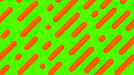 Geometric red shapes, abstract green background in minimalism. Stripes pattern background. Motion...