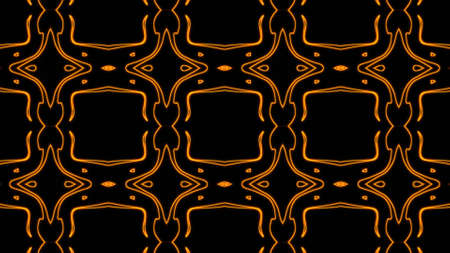Abstract orange geometric seamless pattern background. Abstract Stripes Kaleidoscope. Fast Psychedelic Colorful Kaleidoscope VJ background. Disco Abstract Background. Kaleidoscope effectの写真素材