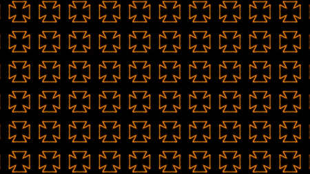 Abstract orange geometric seamless pattern background. Abstract Stripes Kaleidoscope. Fast Psychedelic Colorful Kaleidoscope VJ background. Disco Abstract Background. Kaleidoscope effectの写真素材