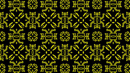 Abstract yellow geometric seamless pattern background. Abstract Stripes Kaleidoscope. Fast...