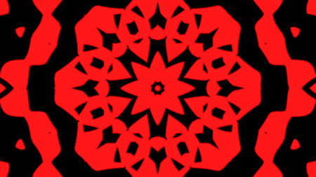 Abstract red geometric seamless pattern background. Psychedelic Colorful VJ background. Disco Abstract Motion Background. Kaleidoscope effectの写真素材