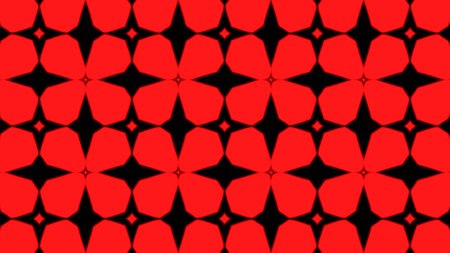 Abstract red geometric seamless pattern background. Psychedelic Colorful VJ background. Disco...