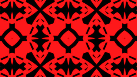 Abstract red geometric seamless pattern background. Psychedelic Colorful VJ background. Disco Abstract Motion Background. Kaleidoscope effectの写真素材