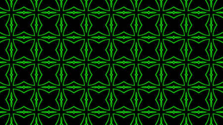 Abstract green geometric seamless pattern background. Psychedelic Colorful Kaleidoscope VJ background. Disco Abstract Backgroundの写真素材