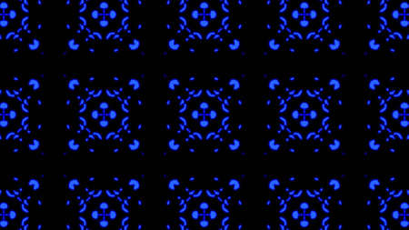 Abstract blue geometric seamless pattern background. Abstract Stripes Kaleidoscope. Psychedelic Colorful Kaleidoscope background. Disco Abstract Background. Kaleidoscope effectの写真素材