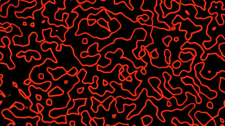 Abstract red geometric seamless pattern background. Psychedelic Colorful VJ background. Disco...