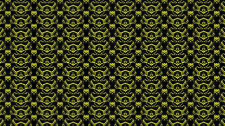 Abstract yellow geometric seamless pattern background. Abstract Stripes Kaleidoscope. Fast...