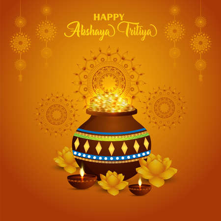 Happy akshaya tritiya celebration cardのイラスト素材