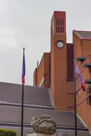 London England - May 19 2016: The clocktower of the British Library in London England.のeditorial素材
