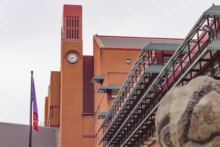 London England - May 19 2016: The clocktower of the British Library in London England.のeditorial素材
