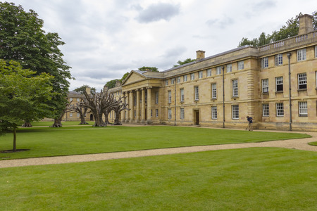 Cambridge, England - July 7, 2016: View of the architecture of Downing College buildings in Cambridge, England.のeditorial素材