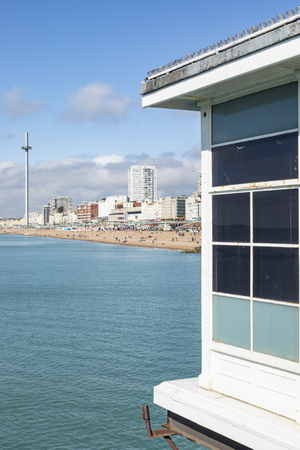 View over brighton beach on a sunny dayのeditorial素材
