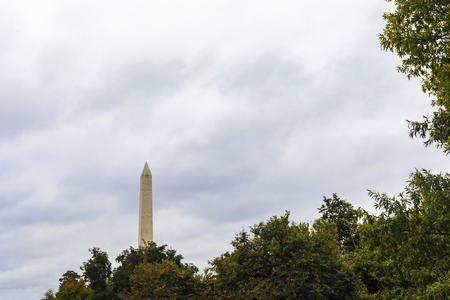 Washington DC, USA - October 12, 2017: View of the historical obelisk named Washington Monument that honors Americaâs first president.のeditorial素材