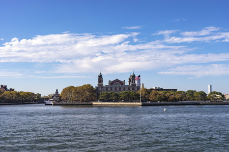 New York City, USA - October 10, 2017: The main building on Ellis Island also know as the former immigration station in the city of New York, USA.のeditorial素材
