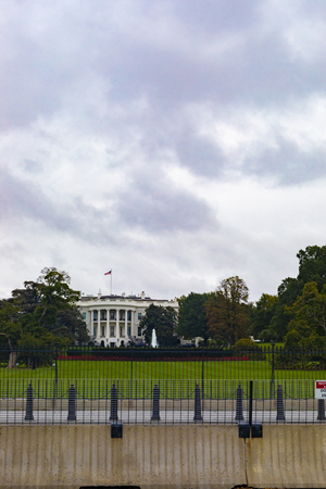 Washington DC, USA - October 12, 2017: View of the iconic landmark White House, residence of the United States President, in the city of Washington DC, USA.のeditorial素材