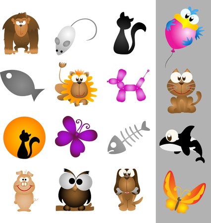 Animal graphic design elements for icons and logos - Part 1 (vector)のイラスト素材