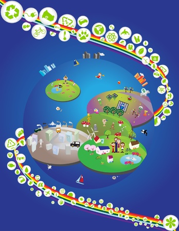 Recycling Environment Theme graphic design elements - Part 1 (vector)のイラスト素材