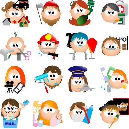 Occupation graphic design elements for icons and logos - Part 1 (vector)のイラスト素材