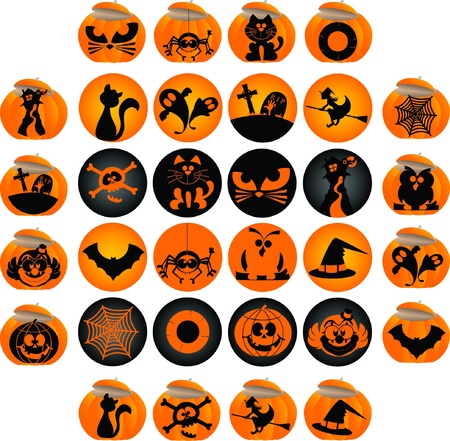Halloween theme graphic elements for icons and logosのイラスト素材