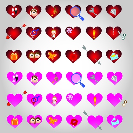 Valentine Day graphic design elements for icons and logos のイラスト素材