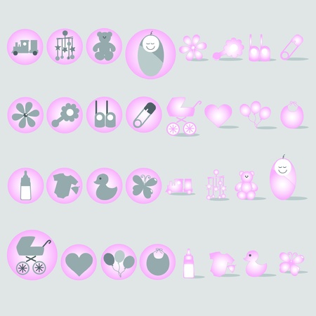 Baby pink, theme graphic design elements for icons and logosのイラスト素材