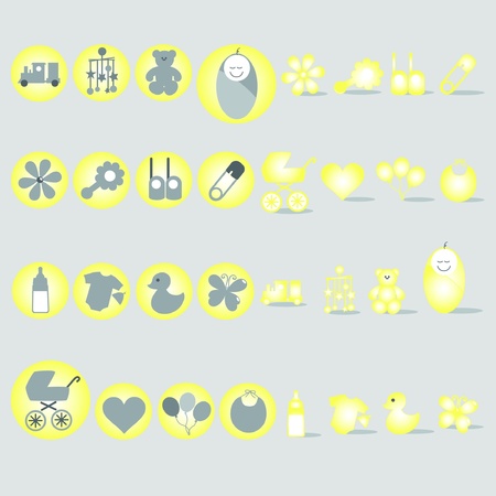 Baby yellow theme graphic design elements for icons and logos のイラスト素材