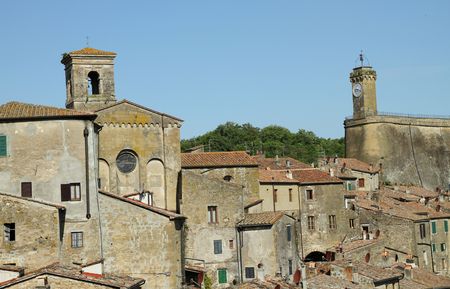 medieval town Sorano, Tuscanyの写真素材