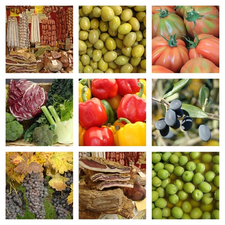 Mediterranean diet collage, Italy の写真素材