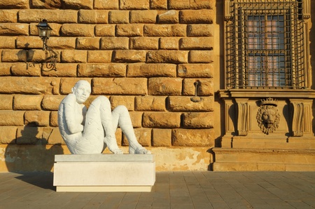FLORENCE - JULY 6: Sculpture IN-CINTA by Italian artist Rabarama during âANTICOnformeâ exhibition on July 6, 2011 in Florence. Rabarama, sculptor, works on the representation of the body.のeditorial素材