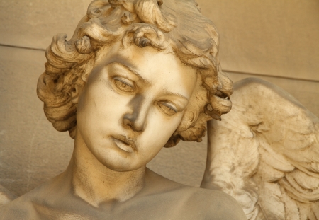 artistic sculpture of angel ,Monumental Cemetery of Staglieno, Genoa, Italyの写真素材
