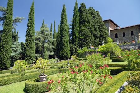 Garden of Villa Peyron in Fiesole, Florence, Tuscany, Italy, Europeのeditorial素材