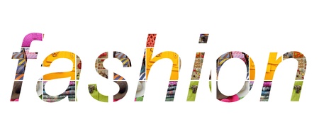 fashion lettering on white made of many accessoriesの写真素材