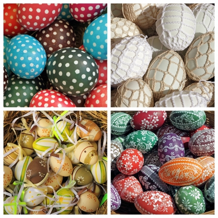 easter eggs collage, Krakow, Poland, Europe の写真素材