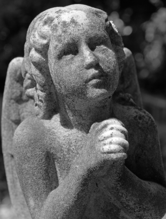 praying angel - cemetery statue, Staglieno, Genoa, Italy, Europeの写真素材