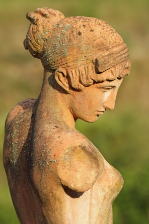 classic beauty, female statue in tuscan terracotta, Florence, Italyの写真素材