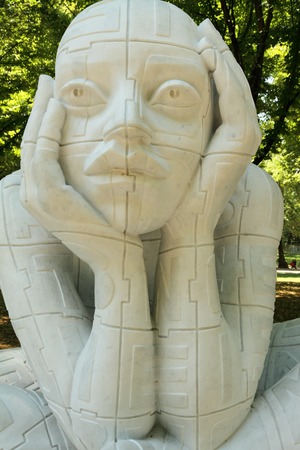 FLORENCE - JULY 7 Sculpture Lettere Implose by Italian artist Rabarama during ANTICOnforme exhibition on July 7, 2011 in Florence  Rabarama works on relations between human being and its corporality のeditorial素材