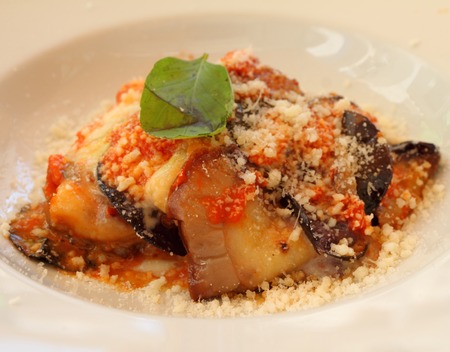 parmigiana di pesce , fish parmigiana, spring version of parmigiana, restaurant in Naplesの写真素材