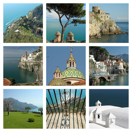 images of fantastic Amalfi Coast - collage , Italyの写真素材
