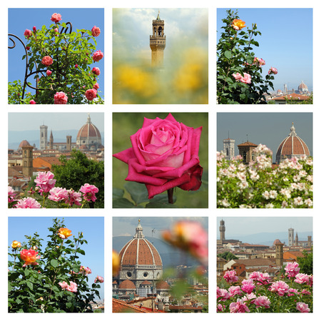 Folon and the Rose Garden  Folon e il Giardino delle rose    images collage, Florence, Italy, Europeの写真素材