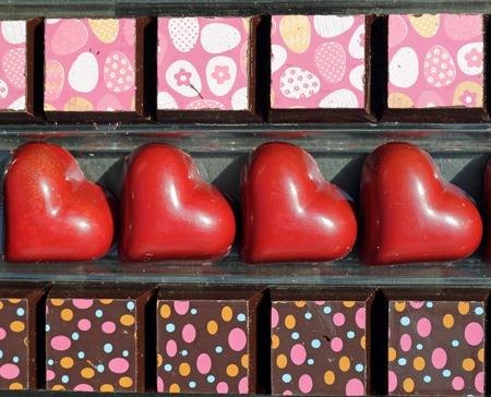 close up of  valentine chocolate gift box 